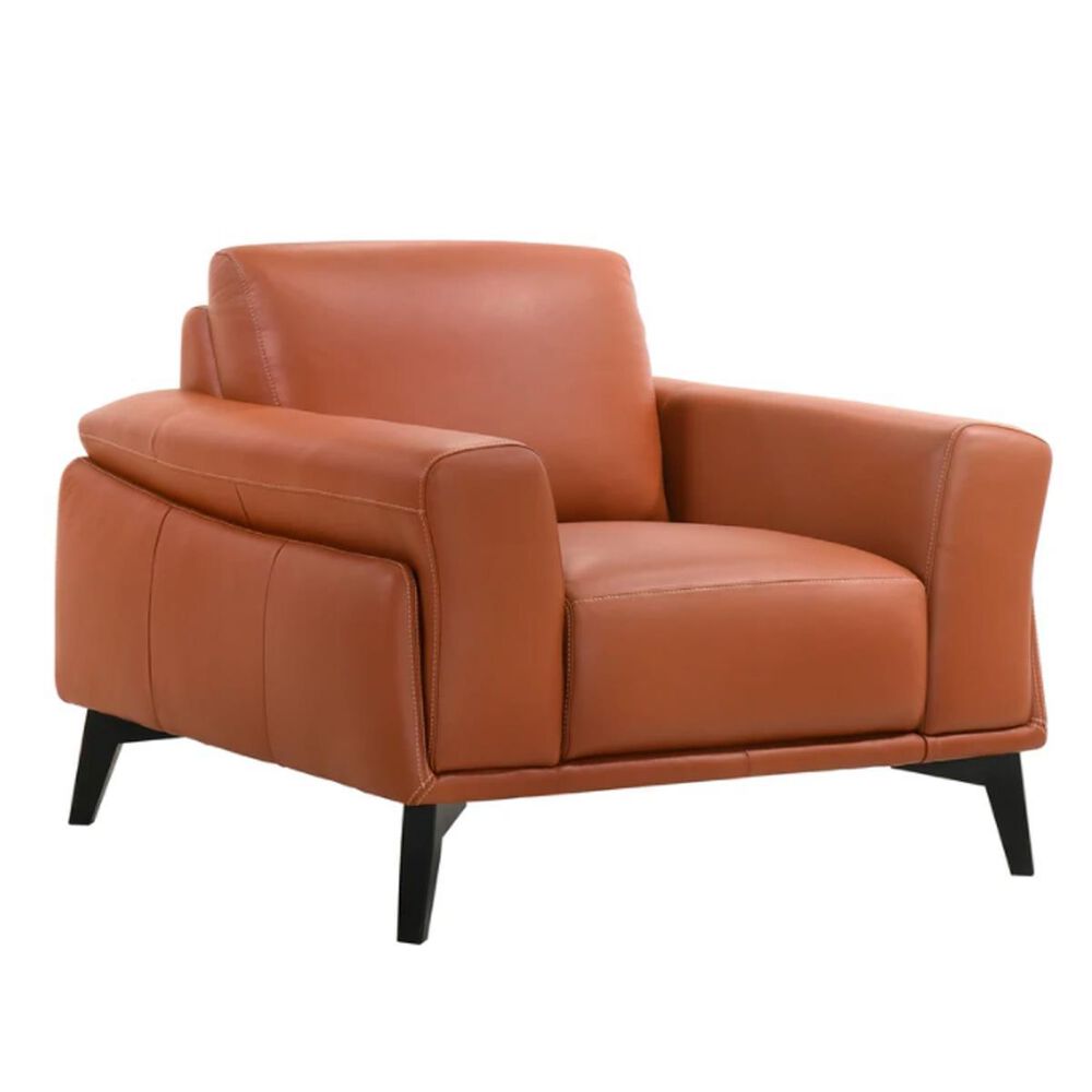New Heritage Design Como Leather Arm Chair in Terracotta, , large
