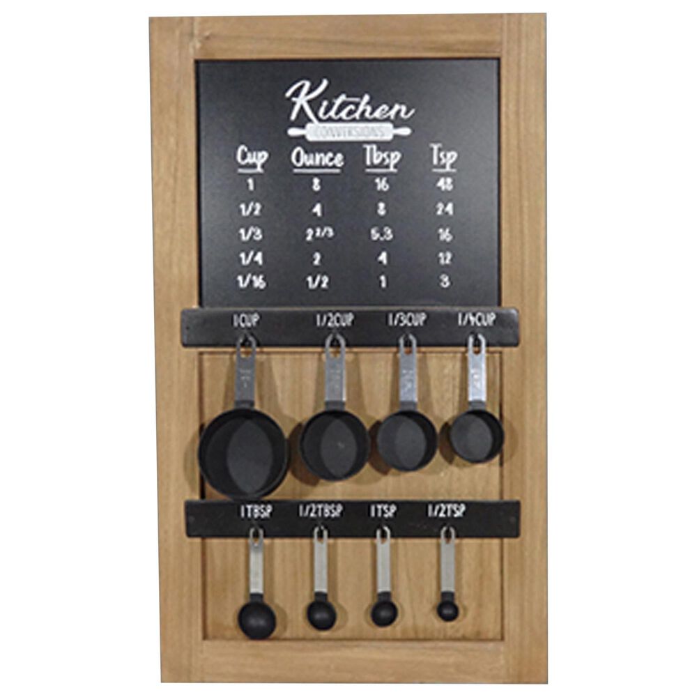 VIP Home and Garden Conversion Chart with Measuring Spoons in Brown and Black, , large
