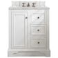James Martin Vanities De Soto 30" Single Bathroom Vanity in Bright White with 3 cm Victorian Silver Quartz Top and Rectangular Sink, , large