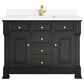 James Martin Vanities Brookfield 48" Single Bathroom Vanity in Black Onyx with Single Hole 3 cm White Zeus Quartz Top and Rectangular Sink, , large