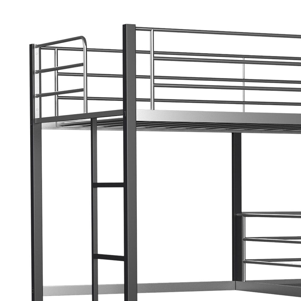 Furniture of America Hatch Twin Triple Bunk Bed in Sand Black and Silver, , large