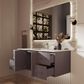 Lexora Home Geneva 48" Single Bathroom Vanity in Dark Grey with 2 cm White Cultured Marble Top and Rectangular Sink, , large