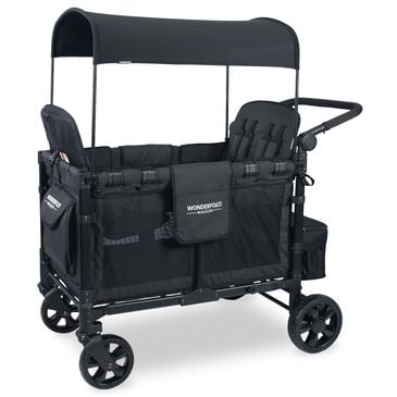 Wonderfold Elite Quad Stroller Wagon in Volcanic Black, , large