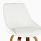 LumiSource Diana 26" Swivel Counter Stool with White Faux Leather Upholstery in Walnut and Black (Set of 2), , large