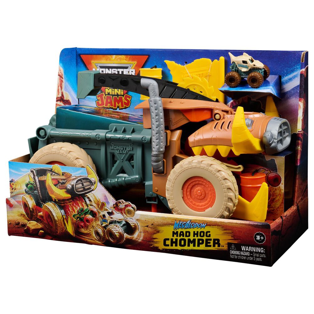 Monster Jam Mini Jam Megalodon Mad Hog Chomper Truck Play Set, , large