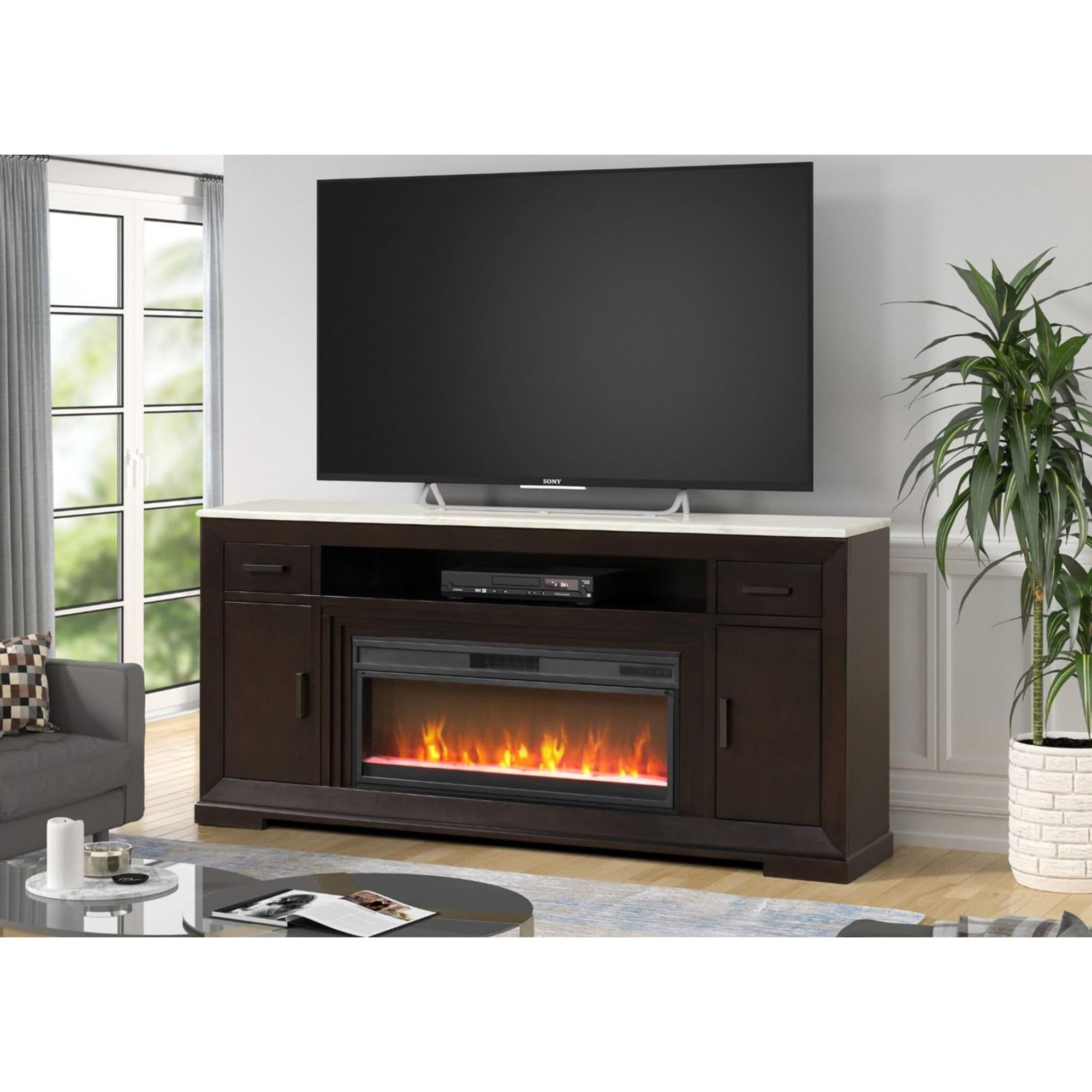 84 inch tv stand with fireplace discount