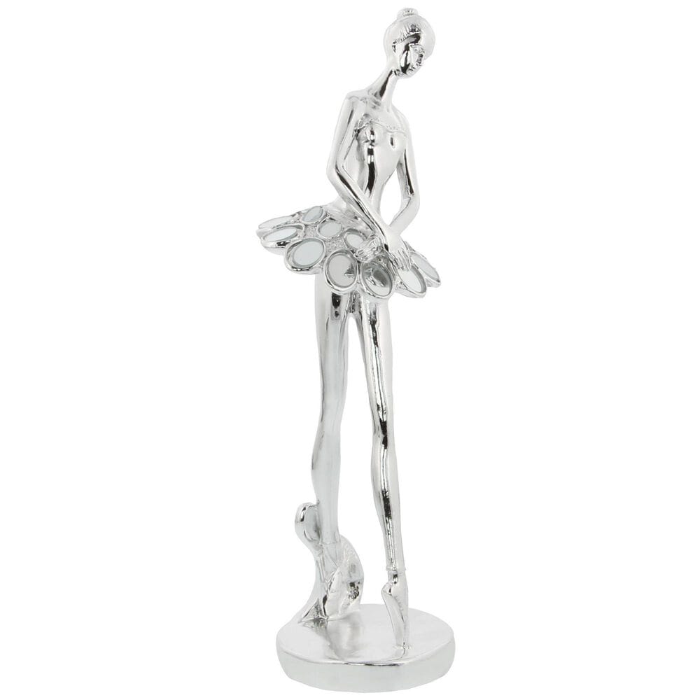 Maple and Jade 3-Piece Dancer Decorative Sculpture Set with Mirror Accents in Polished Silver, , large