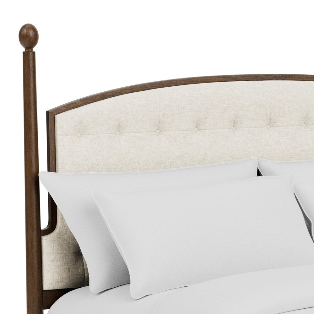 Riverside Furniture Calhoun Queen Upholstered Panel Bed in Whiskey Oak, , large