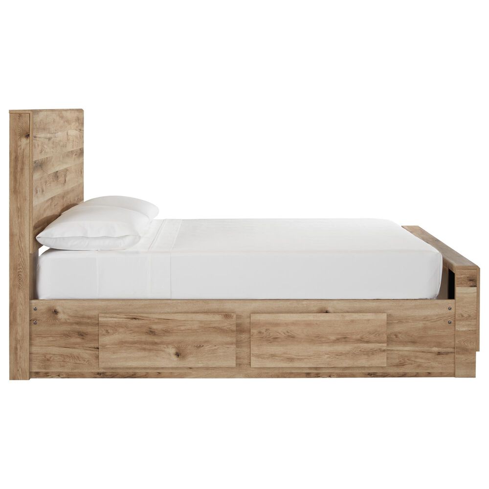 Ashley Hyanna Full Panel Bed with 1 Side Storage in Tan Brown, , large
