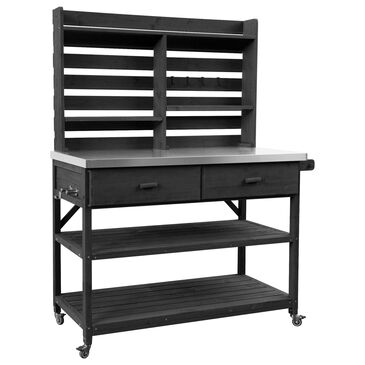 HOMLUX 65" Outdoor Potting Bench Table in Black, , large
