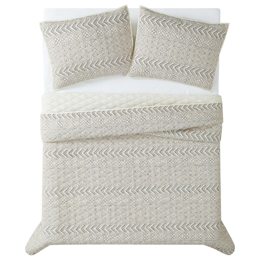 Pem America Chase 3-Piece King Quilt Set in Cream and Black, , large