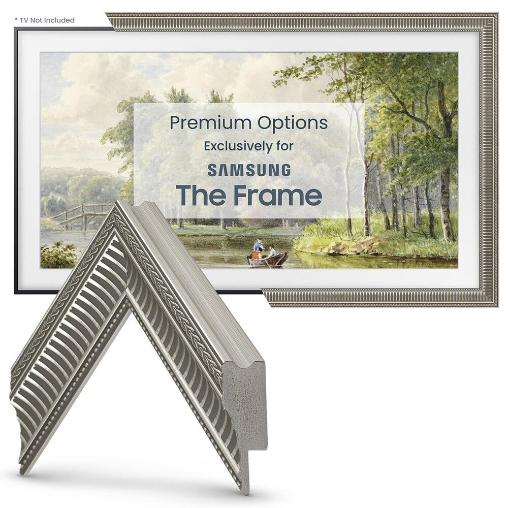 Deco TV Frames Slim 32" Frame Bezel for Samsung the Frame TV in Empire Silver, , large