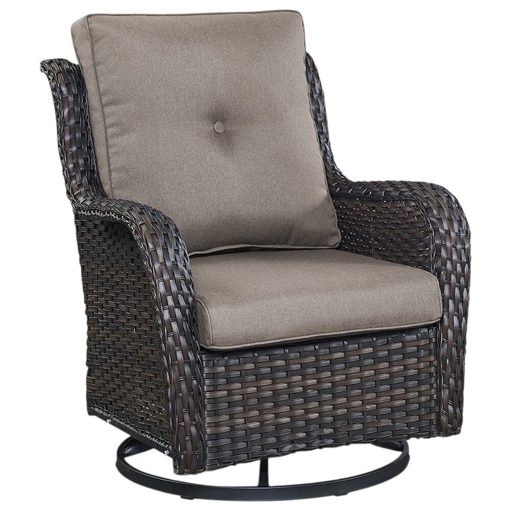 Sunwell Garden 3-Piece Patio Chat Set with Brown Rattan in Gray, , large