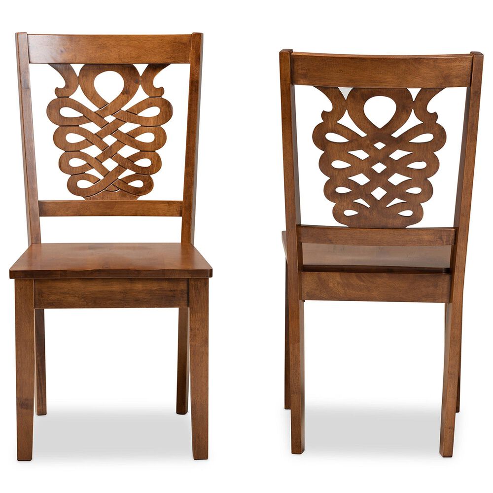 Baxton Studio Gervais Side Chair in Walnut Brown (Set of 2), , large