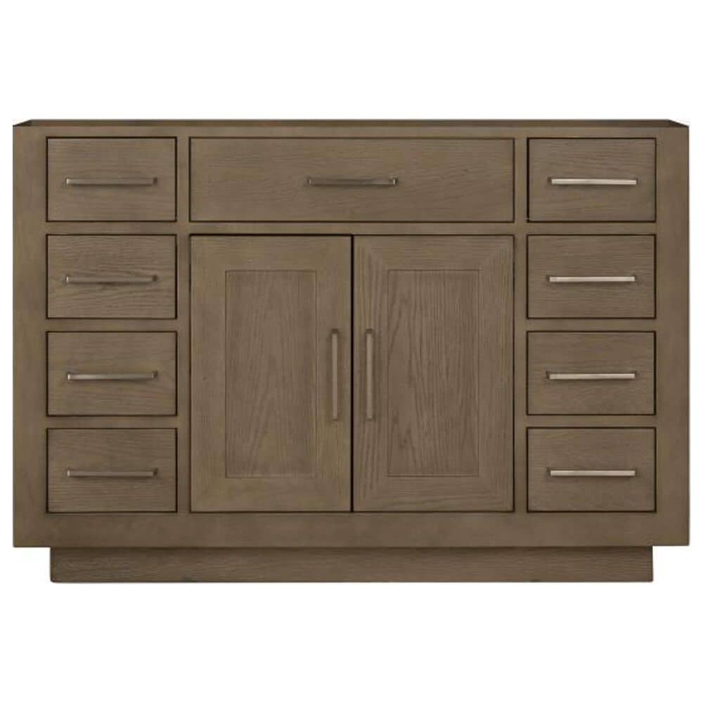 Lexora Home Abbey 48&quot; Single Bathroom Vanity in White Oak with 2 cm White Cultured Marble Top, Rectangular Sink and 43&quot; Mirror, , large