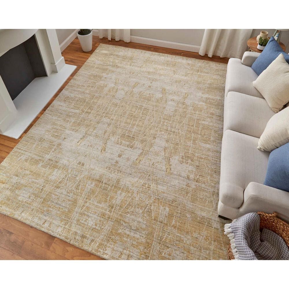 Feizy Eastfield 69FPF 8&#39; x 10&#39; Gold and Ivory Area Rug, , large
