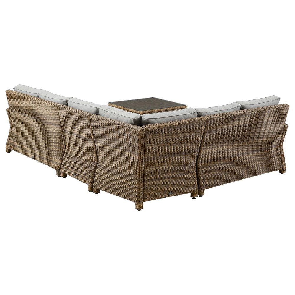 Crosley Furniture Bradenton 5-Piece Patio Sectional Set in Gray and Brown, , large