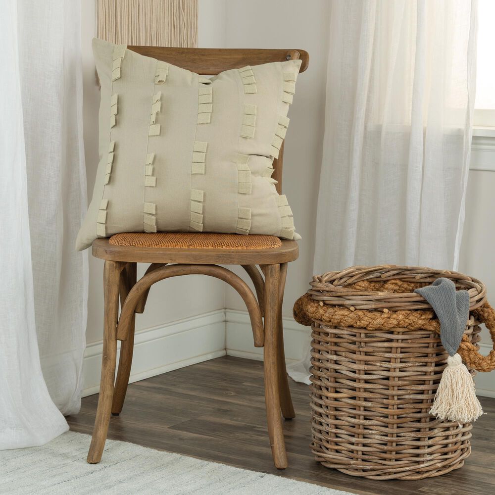 Rizzy Home Donny Osmond Solid 20&quot; Down Filled Pillow in Heather Gray, , large