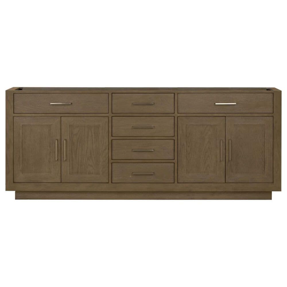 Lexora Home Abbey 80&quot; Double Bathroom Vanity in Grey Oak with 2 cm White Carrara Marble Top and Rectangular Sinks, , large