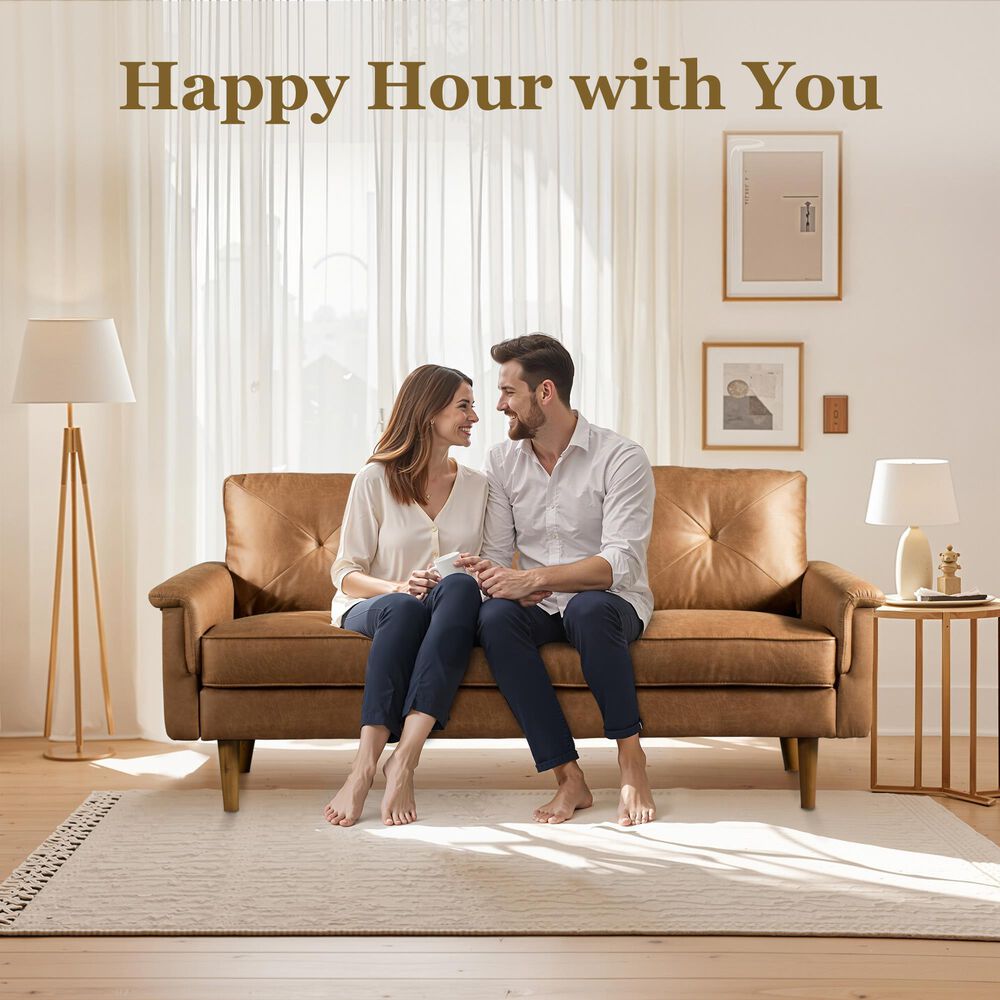 HOMLUX 72" Stationary Sofa in Light Brown, , large