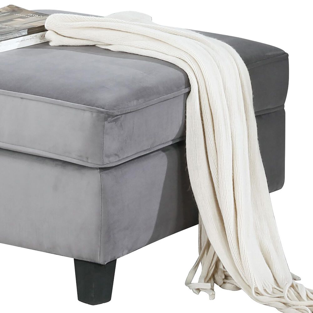 Lilola Home Zelmira Ottoman in Gray, , large