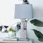 Maple and Jade Glam Table Lamp with Rectangular Shade in Silver, , large