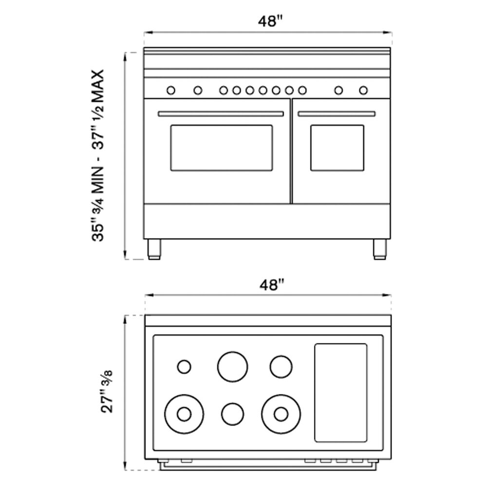Bertazzoni 48" Professional Dual Fuel Range in Stainless Steel Nebraska Furniture Mart