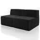 Furniture of America Facil 2-Piece Modular Armless Loveseat in Black, , large