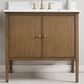 37B Heston 36" Single Bathroom Vanity in Kona with White Composite Stone Top and Backsplash, , large