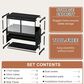HOMLUX 3-Tier Storage Cabinet with Adjustable Shelves in Black, , large