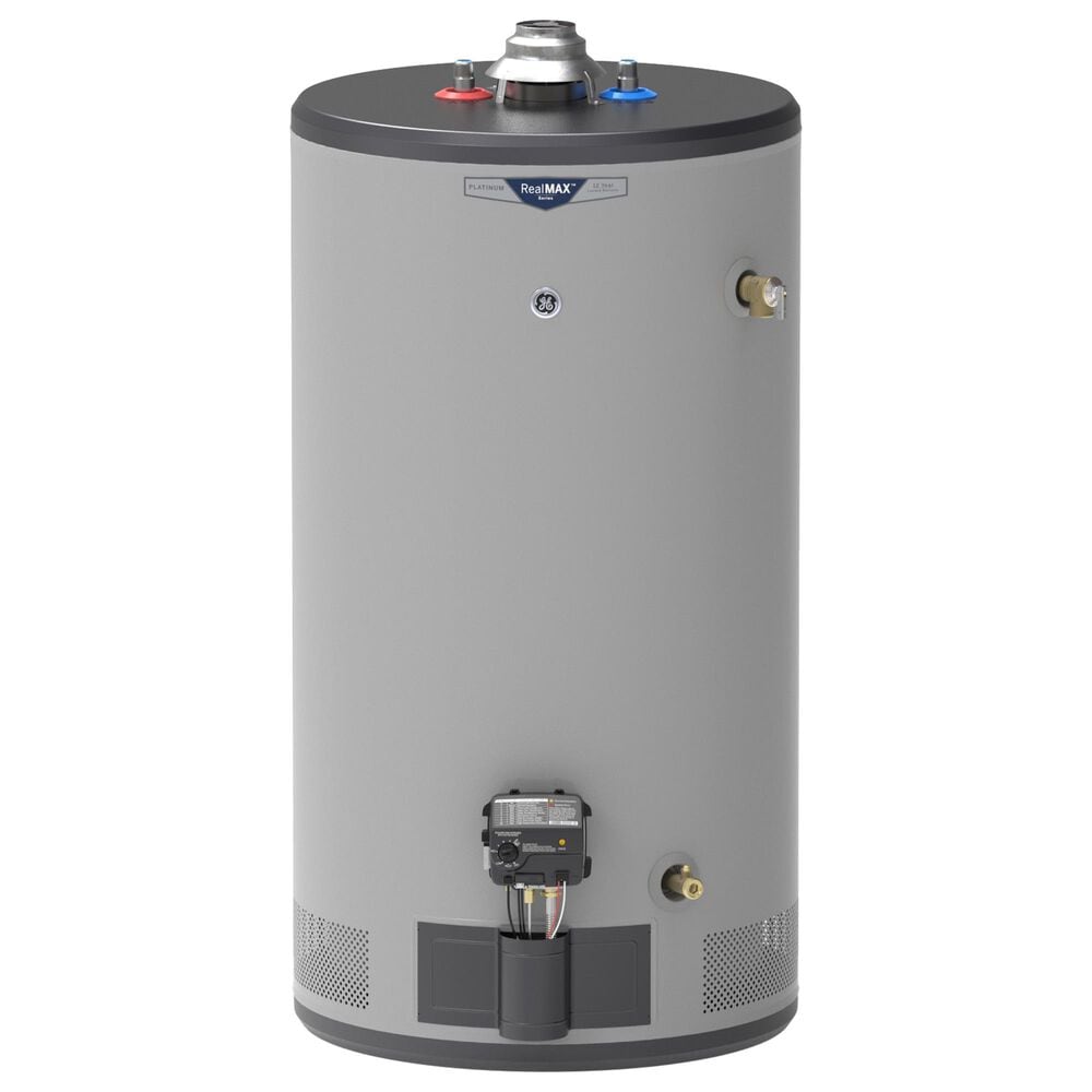 GE Appliances RealMAX Platinum 50-Gallon Short Natural Gas Atmospheric Water Heater in Gray, , large