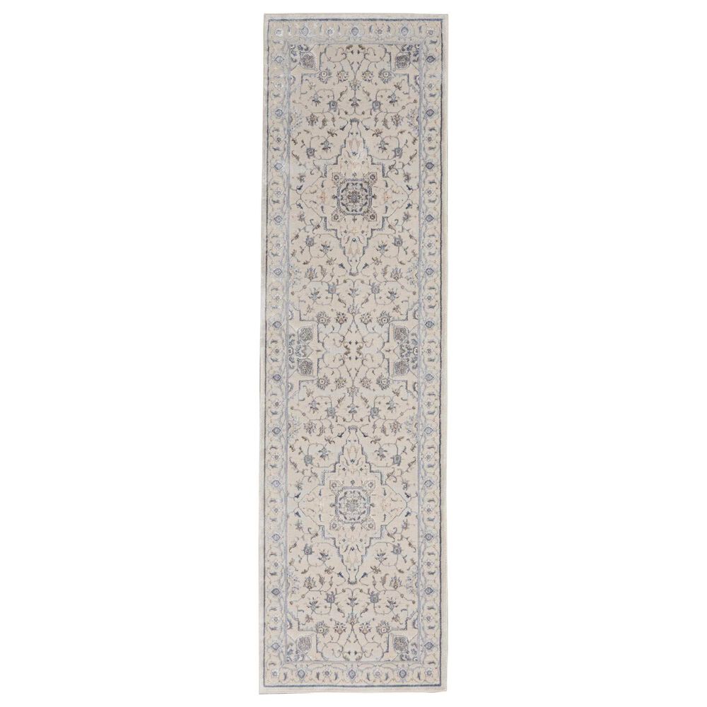 Nourison Silky Textures SLY08 2"2" x 7"6" Ivory and Grey Runner, , large