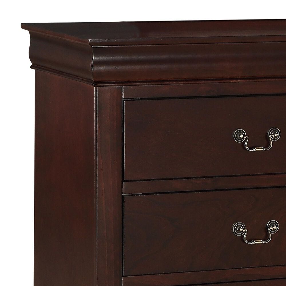 Crown Mark Louis Philip 3-Piece Queen Bedroom Set in Cherry, , large