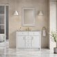 James Martin Bellshire 48" Single Bathroom Vanity in Bright White with 3 cm Victorian Silver Silestone Top, Rectangular Sink and FreePower Wireless Charger, , large