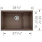 Blanco Precis 29" Cascade Super Single Kitchen Sink with Colander in Cafe, , large