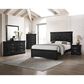 Crown Mark Amalia Full Upholstered Panel Bed in Black, , large