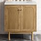 James Martin Vanities Laurent 30" Single Bathroom Vanity in Light Natural Oak with 3 cm Lime Delight Quartz Top and Rectangular Sink, , large