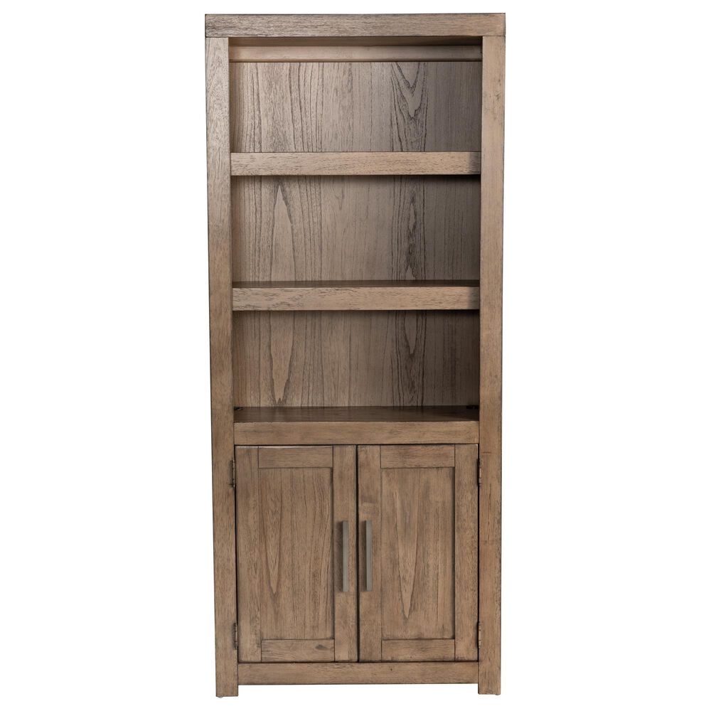 Riva Ridge Modern Loft Door Bookcase in Greystone, , large