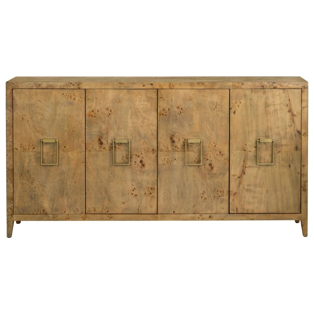 Crestview Collection Richmond Mappa Burl 4-Door Media Sideboard in Brown, , large
