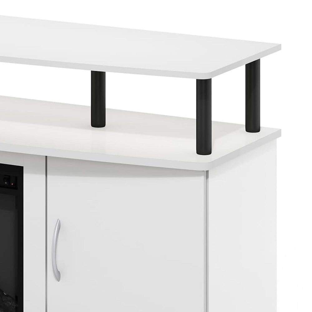HOMLUX 47" TV Stand with Electric Fireplace and 2 Doors in White and Black, , large