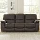 Ashley Leesworth Power Reclining Sofa in Dark Brown, , large