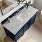 James Martin Vanities Brittany 60" Single Bathroom Vanity in Victory Blue with 3 cm Eternal Jasmine Pearl Silestone Top, Rectangular Sink and FreePower Wireless Charger, , large