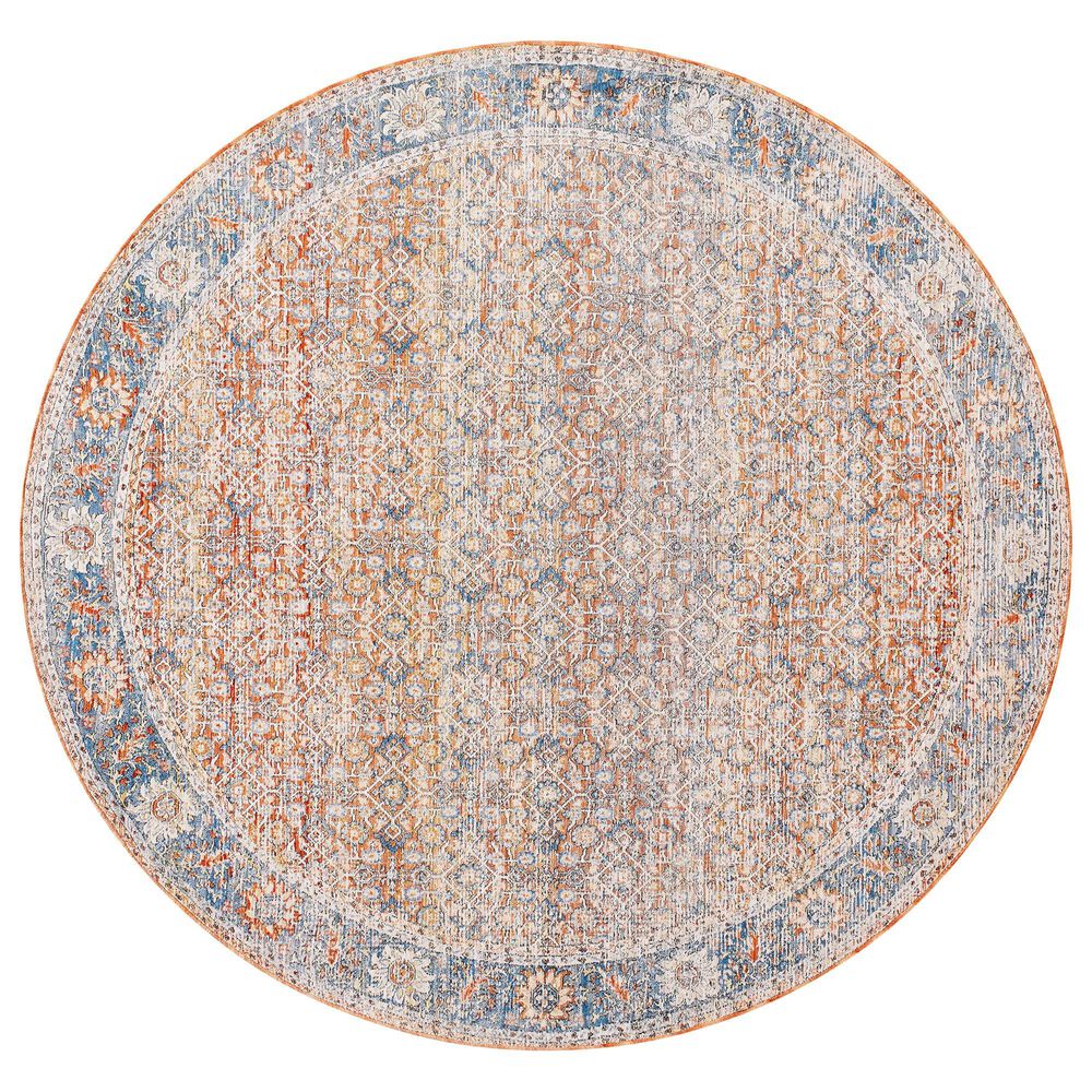 Surya Chicago CHG2304 6&#39;7&quot; Round Light Beige, Brick Red, Black, Slate, Blue,Taupe Area Rug, , large