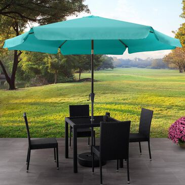 CorLiving 10" Round Tilting Patio Umbrella in Turquoise Blue, , large