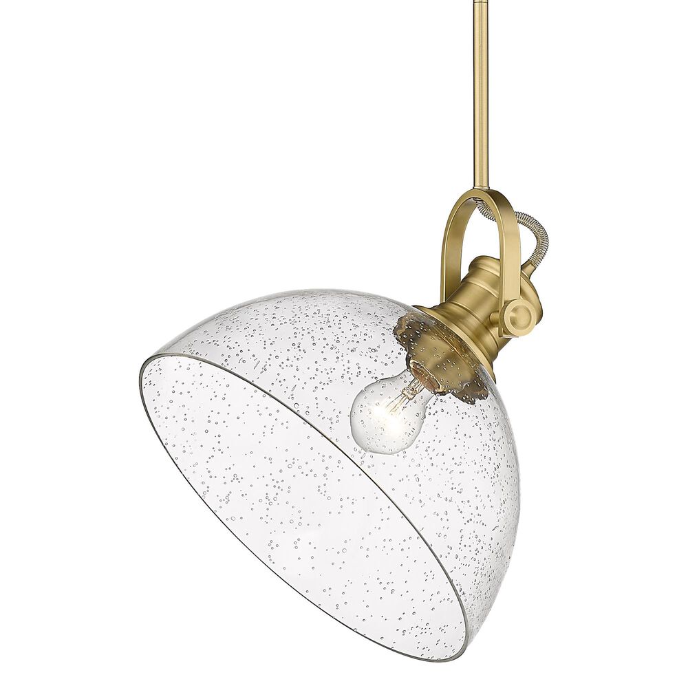 Golden Lighting Hines Large Pendant Light with Seeded Glass in Brushed Champagne Bronze, , large