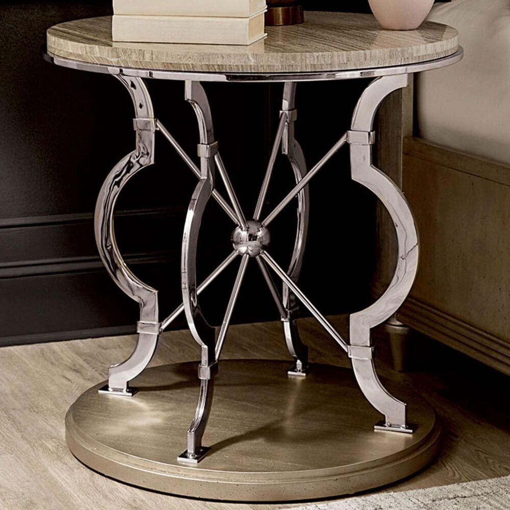 Vantage Morrissey Lamp Table in Silver and Brown, , large