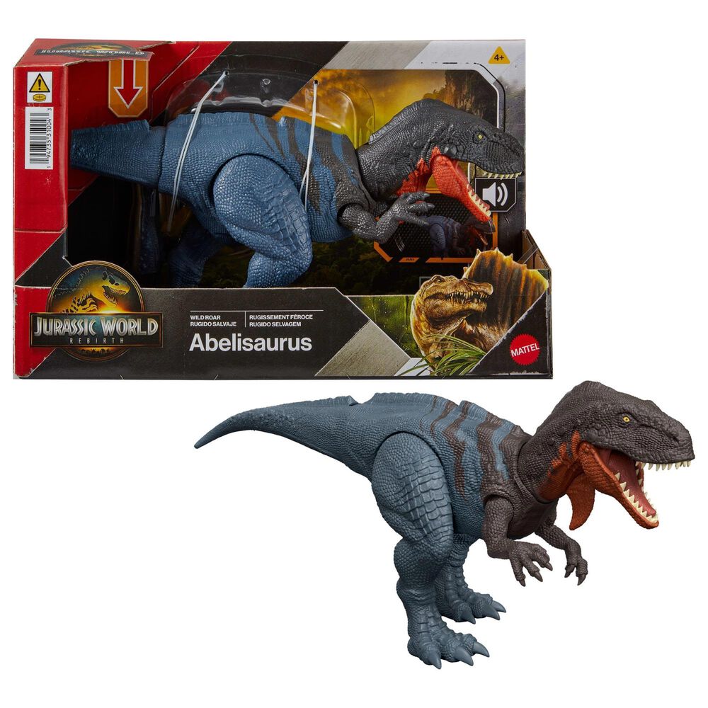 Jurassic World Abelisaurus Wild Roar Dinosaur Action Figure in Multicolor, , large