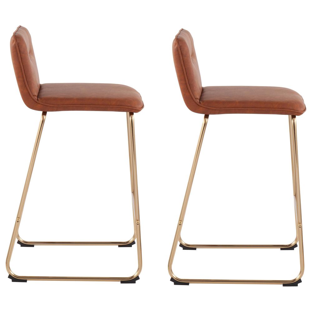 Lumisource Casper Counter Stool in Camel/Gold &#40;Set of 2&#41;, , large