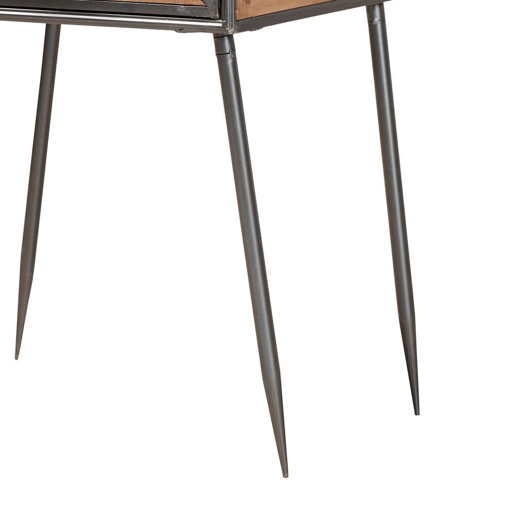 Baxton Studio Laurel 1-Drawer End Table in Whitewashed Oak Brown and Antique Grey, , large