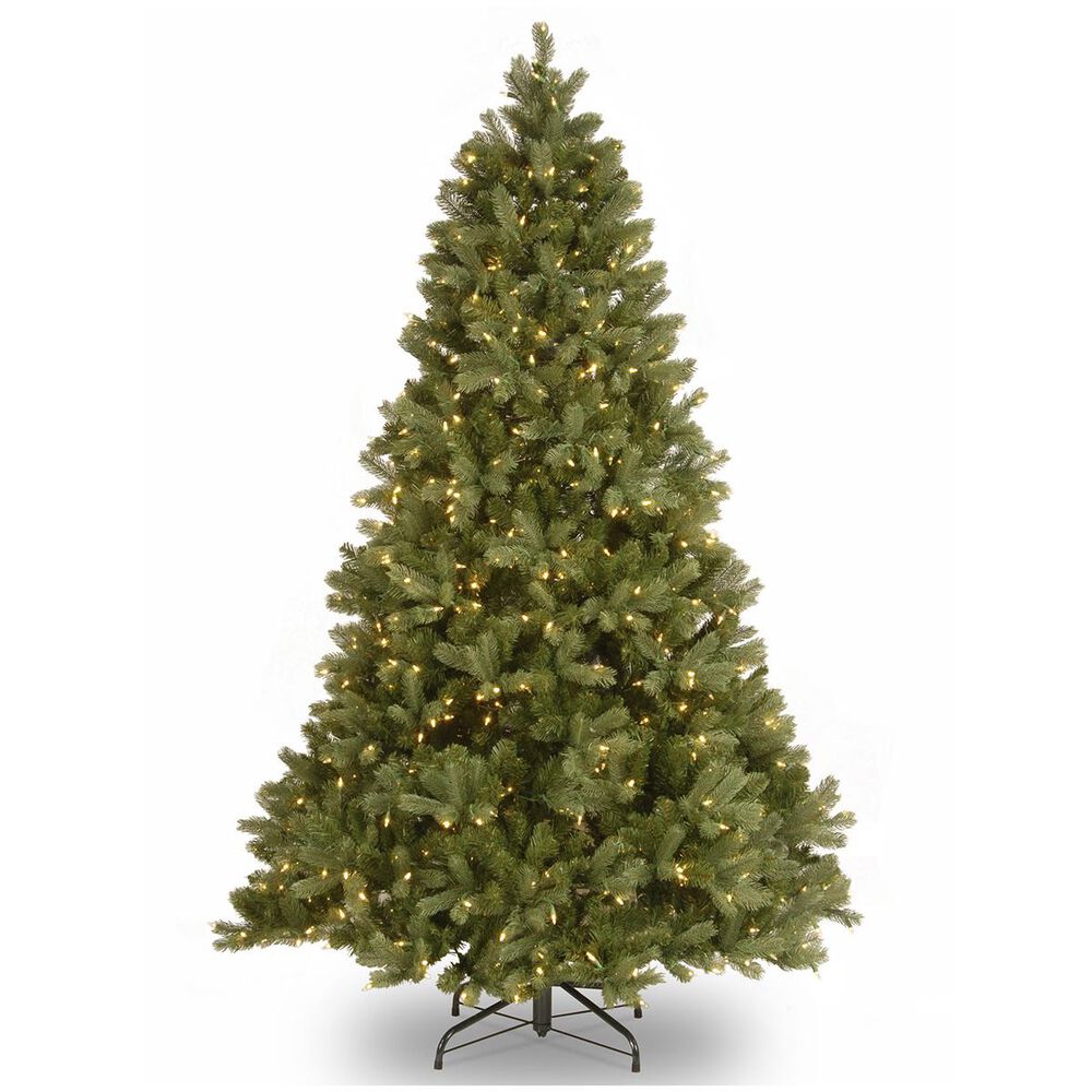 National Tree 7.5" Feel Real Downswept Douglas Fir Hinged Tree with 750 Dual LED Lights, , large